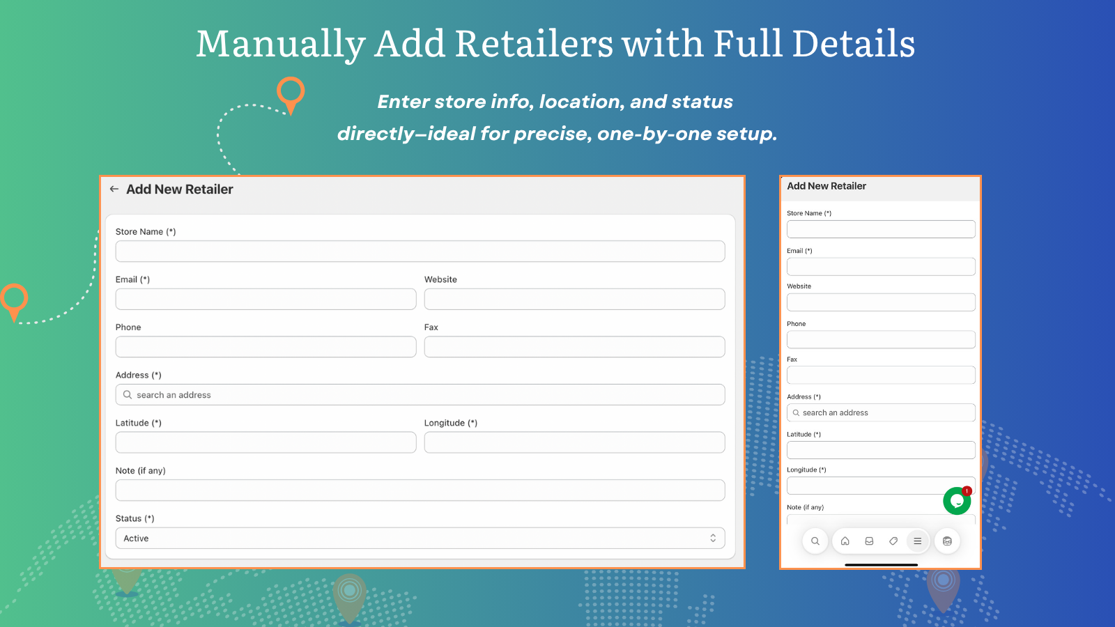 Manually Add Retailers with Full Details