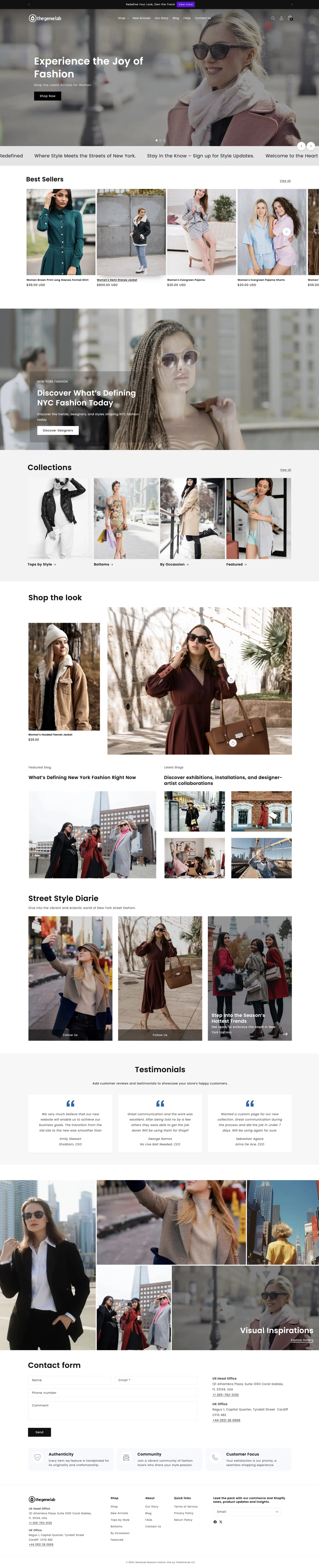 New York B2C Fashion - Desktop View